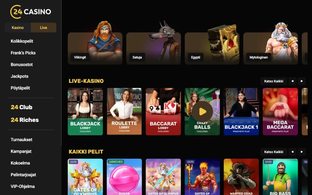 24 Casino Main page