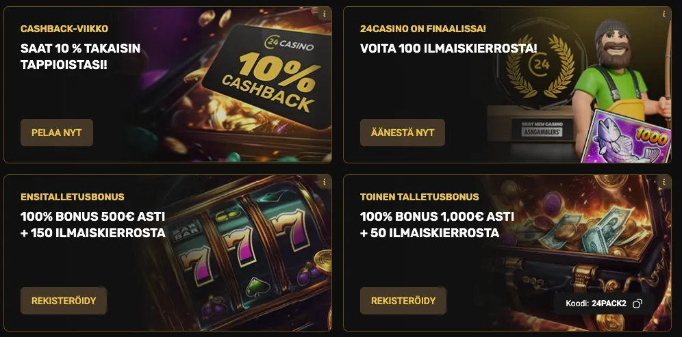 24Casino CashBack Bonus